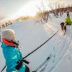 Det längsta touring bungee kopplet används för att åka skidor med hund.