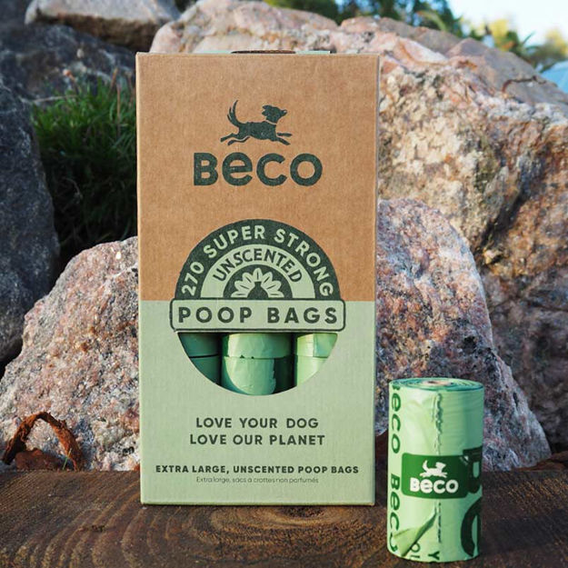 Beco bajspåsar är ljusgröna och kommer i en pappersförpackning