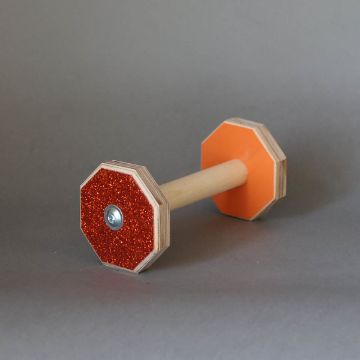 Visa detaljer för Lydnadsapport LG - MINI Larz Glitterz orange Glittrig lydnadsapport i orange, med orange insida och greppinne av obehandlad ek