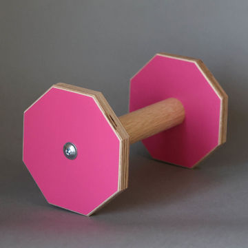 Visa detaljer för Lydnadsapport LG - MELLAN ceriserosa Ceriserosa lydnadsapport med naturfärgad greppinne i ek