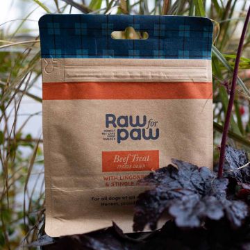 Visa detaljer för Raw for paw hundgodis nöt Raw for paw Beef i papperspåse med Zip-lås