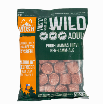 Visa detaljer för MUSH Vaisto® Wild MÖRKGRÖN 0,8 kg fryst helfoder Bild på MUSH Vaisto® Wild MÖRKGRÖN 0,8 kg fryst helfoder