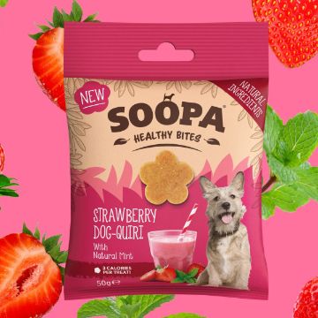 Visa detaljer för Strawberry Dog-Quiri - Soopa Bites veganskt hundgodis Strawberry Dog-Quiri - Soopa Bites veganskt hundgodis