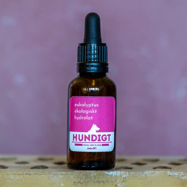 Ekologisk hydrolat eukalyptus till nosework i 30 ml brun flaska med pipett.