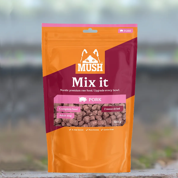 Mush Mix it frystorkat foder av gris